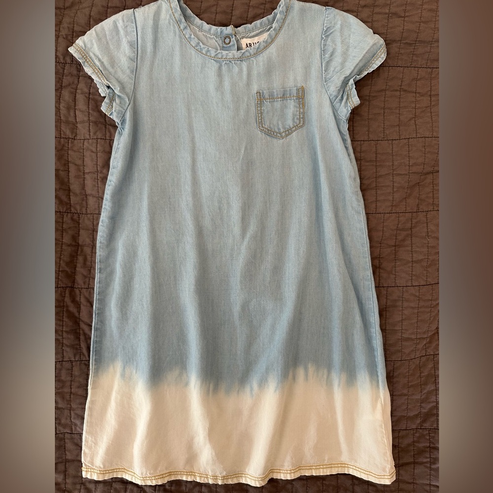 Artisan NY Light Blue Chambray Dress dip-dye ombré 5T